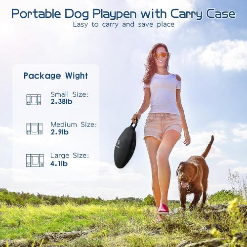 ROMANTIC BEAR Dog Playpen,Foldable Pet Puppy Cat Playpen,M(32x24x22) | Dog Crate with Upgrade Breathable Mesh and Durable 600D Oxford Cloth,Sturdy Dog Cage Indoor & Outdoor for Small Animals,Grey
