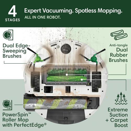iRobot Roomba Max 705 Combo Robot Vacuum & Mop   AutoWash Dock – Extending Self-Cleaning Roller Mop, Retractable Mop Cover, Dual Brushes, Self-Empties, Heat-Washes & Dries, Avoids Obstacles, LiDAR