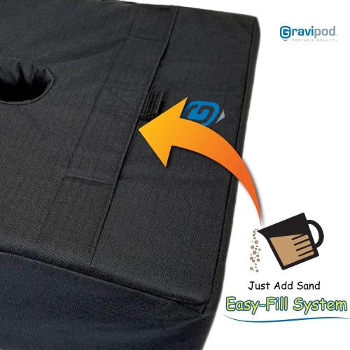 Gravipod Umbrella Base Weight | Outdoor Sand-Fillable Stabilizer for Cantilever, Offset, and Patio Umbrellas | Heavy-Duty Weather-Resistant Fabric