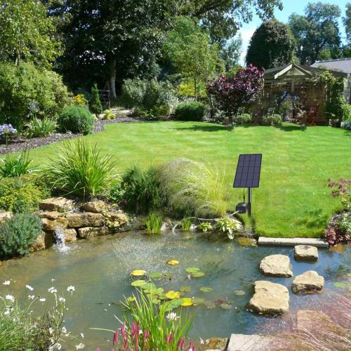 Irishom Solar Pond Oxygenator, Aquarium Oxygen Aerator Air Pump Fishing Aerator with Pipe Air Bubble Stones for Garden Fish Tank Outdoor Pool Pond