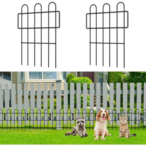 Pack of 25 Size 16.7x26.25 MOOACE Animal Barrier Fence 25 Pack, 16.7 in(H) X 26.25 ft(L), No Dig Decorative Garden Fence, Rustproof Metal Dog Rabbit Blocker Fencing, Small Fence Border for Outdoor Yard
