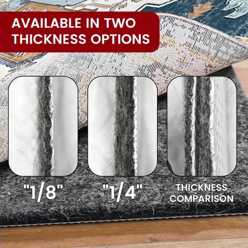 Waterproof Rug Pad, 10x14 ft Area Rug Non-Slip Carpet Pad, 1/4 Thick Non-Slip Rug Pads for All Floors and Finishes, Felt Pad for Hardwood Floors, Keeps Carpets in Place Soft and Safe