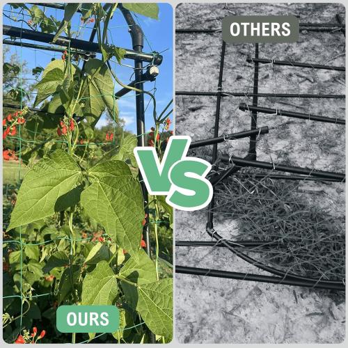 Garden Arch Trellis 7FT Extra Tall Polyethylene-Coated Stainless Steel Garden Trellis for Climbing Plants Outdoor Garden Trellis Arch for Cucumber Trellis | Gardening Trellis with Clips (Black)