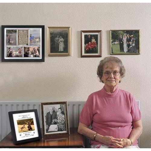 KCRasan Pet Memorial Picture Frame, Sympathy Gift, Dog Cat Tribute,Black