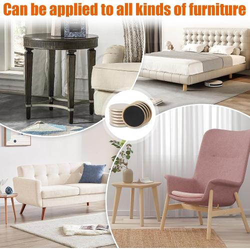 10PCS Furniture Sliders, 3 1/2 Furniture Sliders for Hardwood Floors, Reusable for Carpet, Heavy Duty Furniture Movers Sliders, Carpet, Floor Protectors (Beige)