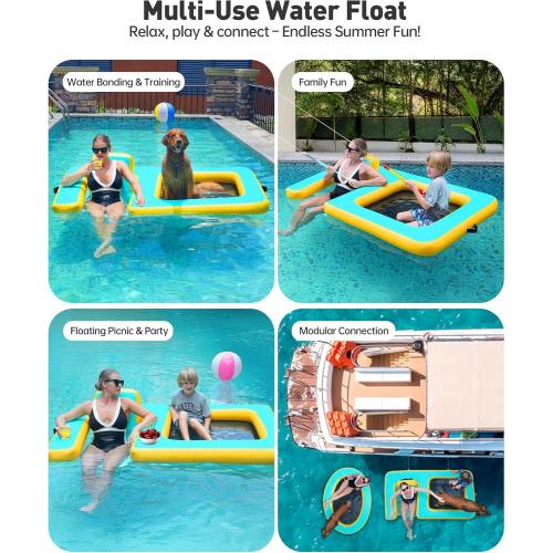 Innovative Inflatable Dog Pool Float with Seat – Durable PVC Water Raft for Adults & Dogs – Enjoy Water Fun Together – 242 lbs Capacity – Portable Floating Lounge