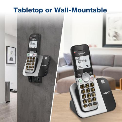 VTech Cordless Phone 3-Handset with Large Display and Big Buttons, DECT 6.0 with Caller ID/Call Waiting, Full Duplex Speakerphone, ECO Mode, Last 10 Number Redial, Easy to Use,VG231-3