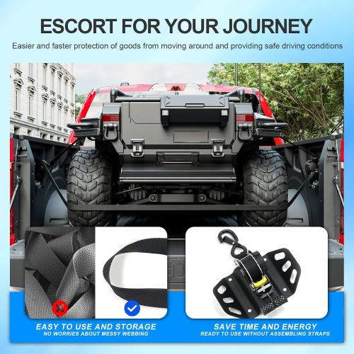 SZYANG 2PCS Retractable Ratchet Straps Compatible with 2015-2026 Ford F150