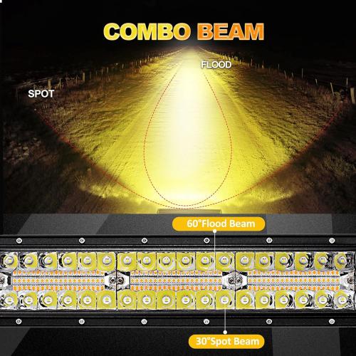 Auxbeam 42 Inch LED Light Bar, 240W Curved Off Road Amber White Combo Beam | 6 Modes Series, White & Amber Switchback, Memory, Restore & Sync Functions, Warning Strobe, Built for Fog, Rain & Offroad