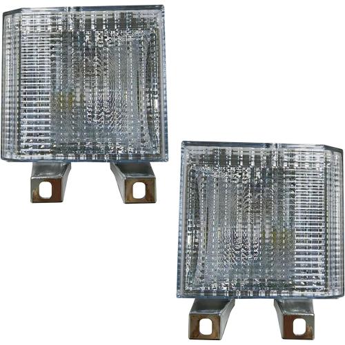 Pair Clear Lens Park/Signal Lights Compatible with 1983-1988 Chevy Blazer GMC Pickup Truck Driver and Passenger Side w/quad headlamps replaces 918045 918046