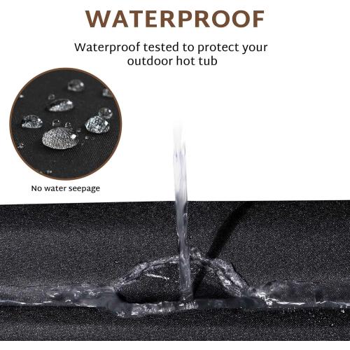 iBirdie Outdoor Waterproof Rectangular Hot Tub Cover 73 x 62 inch fit 72 x 61 or 71 x 60 or 70 x 59 SPA 600D Heavy Duty Rectangle Weatherproof Protectors Protective Cover Cap