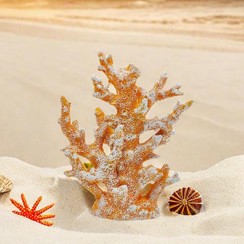 Etlemonde Coastal Beach Orange Coral Reef Statue Home Decor