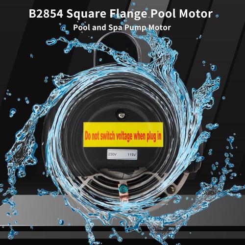 B2854 Pool Pump Motor,1.5HP pool pump motor, 3450 RPM, 56Y Frame,115V/230V PSC Motor w/1.1 Service Factor,Compatible with Century, Smith & Major Pool/SPA Systems,Square Flange Pool Motor