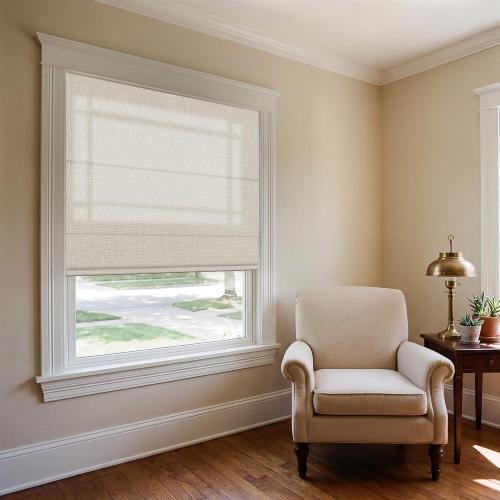No Drill Roman Shades,Light Filtering-Beige,32 W x 72 H | No Tools Roman Blinds,UV Protection,Thermal Insulation,Easy to Install,Suitable for Kitchens,Bedrooms,Living Room
