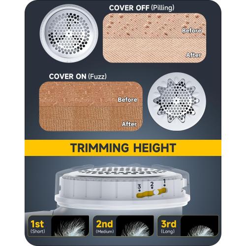 Fabric Shaver Lint Remover, Sweater Shaver to Remove Pilling, Lint Shaver with 2-Speed Power Adjustment, Fuzz Shaver for Clothes Balls-Battery Operated