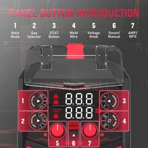 YESWELDER 160A MIG Welder, 110V/220V MIG/Flux Core/Lift TIG/Stick | 4-In-1, synergic control, clear digital display, efficient setup, beginner friendly