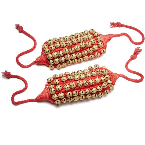 eSplanade Dance Ghungroo (50   50) Red 5 Line Ghungroo with Cushion Pads | Bell, Ghungru 5 Line Red Pad