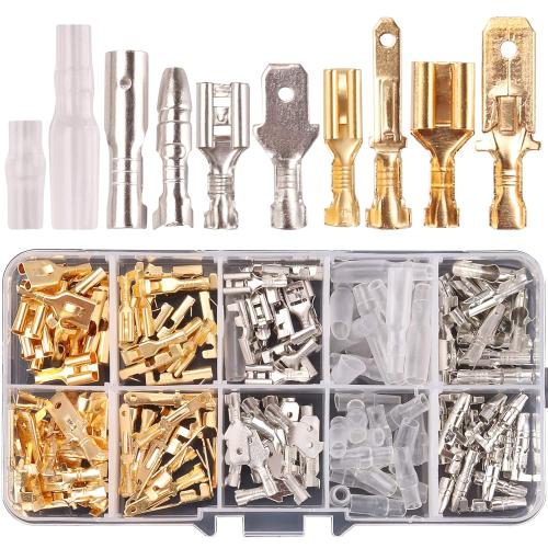 Kinstecks 150PCS 2.8mm 4.8mm 6.3mm Wire Spade Connector 3.9mm Bullet Connectors Kit Male and Female Wire Connectors Kit for DIY Electrical Motorcycle Vehicle Boat