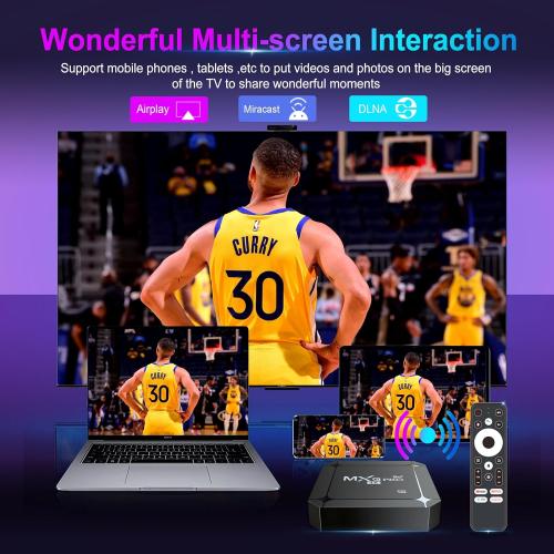 MXQ Pro 5G Android 14.0 TV Box 2025 Upgraded Ram 2GB ROM 16GB Dual Band 2.4G/5.8GHz WiFi6 BT5.0 4K AV1 USB 3.0 Ultra HD Voice Control Smart Home Player