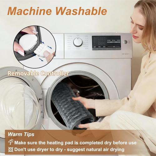Electric Heating pad with 6 Heat Settings, Auto Shut Off, Dry Electric Heating for Back Neck Knee Arms Legs Shoulder Heat Pads for Christmas Birthday Father's Day Mother's Day (24X12, Dark Gray)