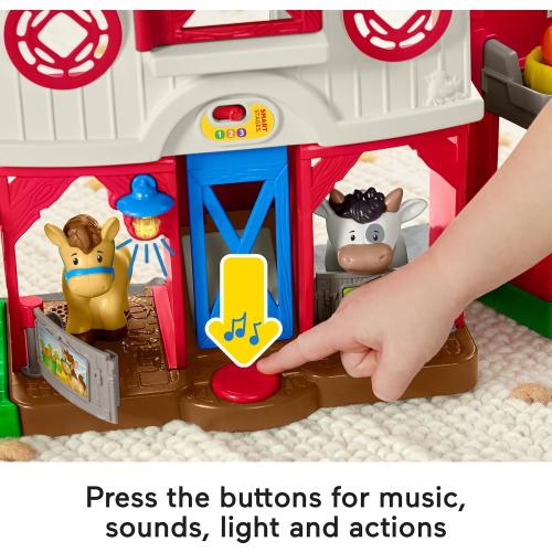 Fisher-Price Little People Toddler Learning Toy Caring for Animals Farm Playset with Smart Stages for Pretend Play Kids Ages 1  Years​ (Amazon Exclusive)