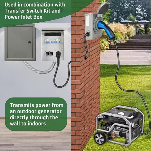 Upgraded 30 Amp 6 Circuit Transfer Switch Kit for Generator with 2 Digital Display Energy Meter with NEMA L14-30p Optional Power Inlet, IP 67 Waterproof, PreWired, for Indoor and Outdoor Use (2025)