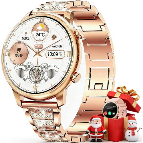 Hwagol Smart Watches for Women Android Phones iPhone Compatible(Bluetooth Call),1.39'' Round Fitness Tracker Heart Rate/SpO2/Sleep Monitor,100 Sport Modes Pedometer