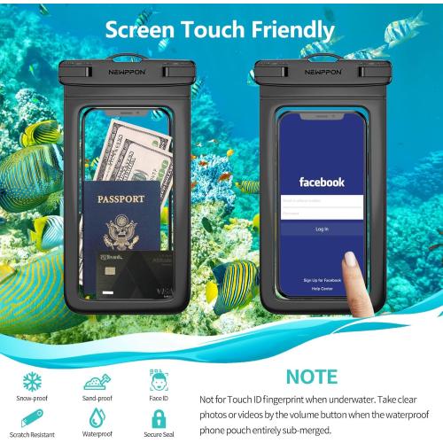 6 Pack 8.5 Waterproof Cell Phone Pouch - Underwater Dry Bag Case Lanyard - Water Proof Clear Holder Protector for iPhone 17 16 15 Pro Max Plus Samsung Galaxy S25 S24 Ultra Note for Beach Swimming