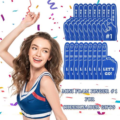Sinmoe 24 Pcs Mini Foam Finger Baseball Fan Mini Foam Finger, We're #1 Sports Themed Party Supplies for Baseball Hockey Football Basketball Events Team Gifts(Dark Blue)