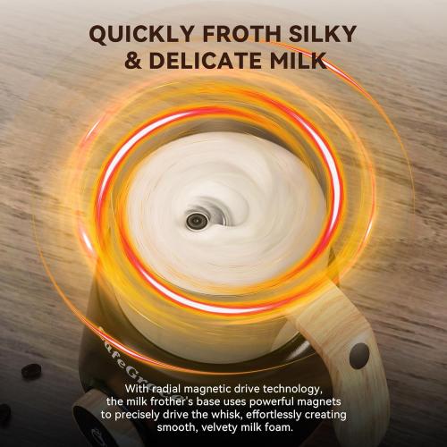 8-IN-1 Milk Frother and Steamer, 21oz/600ml Split Stainless Steel Automatic Hot and Cold Foam Maker and Milk Steamer for Latte, Cappuccino, Macchiato, Hot Chocolate, Hot Milk