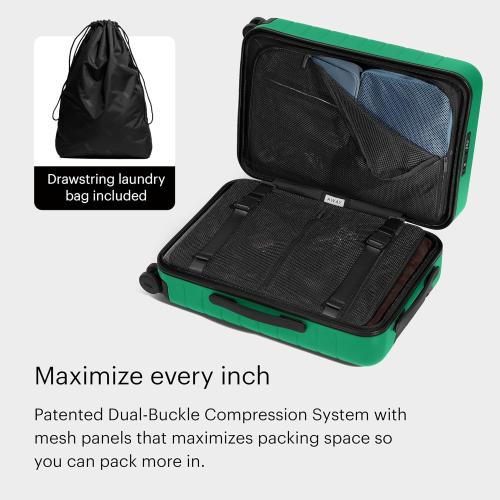 Away The Carry-On Luggage, 22-inch Lightweight Hardside Spinner Suitcase | Durable & Lightweight, Premium 360° Spinner Wheels, Compression System, TSA-Approved Lock, Amazon Exclusive Palm Green