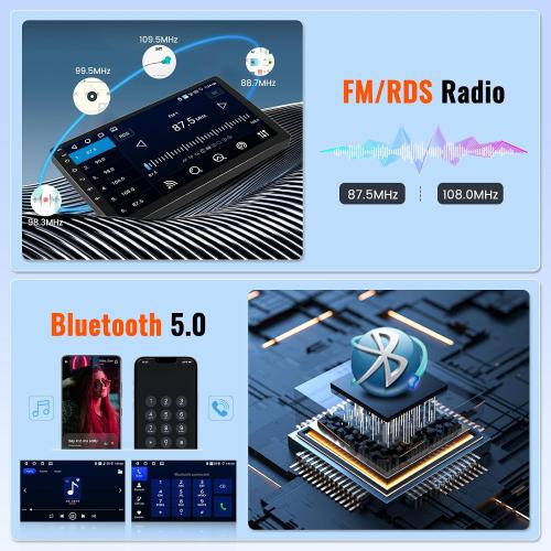 4 64GB Android 15 Car Radio for Ford F-150 F150 2009 2010 2011 2012 with Wireless CarPlay Android Auto, Realdio 9 Inch Touchscreen for F150 Car Stereo with Bluetooth 5.0, FM/RDS, 32EQ, GPS, WiFi, UI