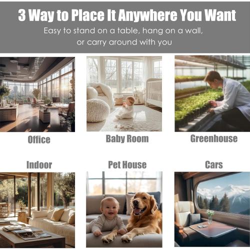 Professional Indoor Air Quality Monitor with 7X AQI Alarms,16 in 1 Portable Real-Time Detector for PM2.5 | PM10 | CO2 | TVOC | HCHO | Temp | Hum for Home Cars Plants Pets