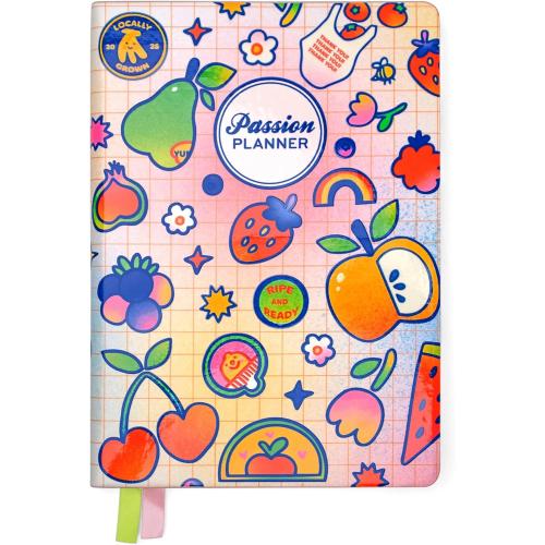Passion Planner Weekly 2025-2026 Mid-Year Monday Goal-Oriented Agenda, 52-Week Appointment Calendar, Reflection Journal (Fruit for Thought, Medium 6.9 x 9.8)