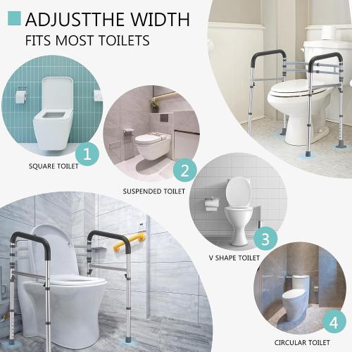 Lianjindun Toilet Safety Rails (350 lb), Adjustable Toilet Frame for Elderly, Seniors, Handicap & Disabled, Foldable Handicap Toilet Handles Fit Any Toilets (Gray)‼️used‼️