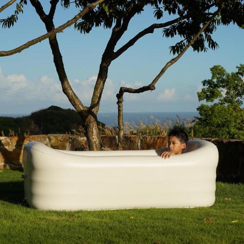 Mozoo Inflatable Bathtub 62''L X 34''W, Portable Bathtub For Adult, Unmatched Durability, Anti-Leak Drainage System, 2-Minute Setup, Space-Saving Foldable Design