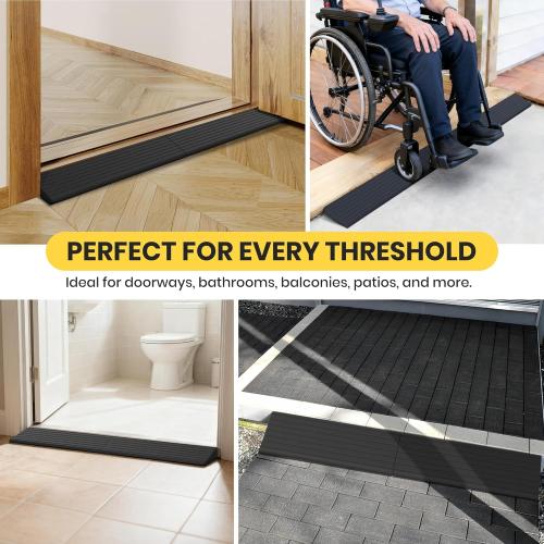 2 Inch Rubber Threshold Ramps for Doorways, 2 PCS