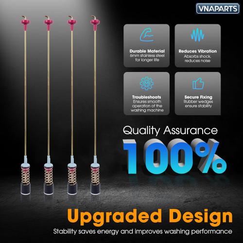 WA45M7050AW A4, WA5451ANW XAA, WA45N3050AW A4, WA45T3200AW WA45T3400AV WA45T3400AW WA50R5200AW US Washer Suspension Rod Damper (4pcs) For Samsung WA50R5400AV US WA50T5300AC WA50R5400AW WA456DRHDSU AA