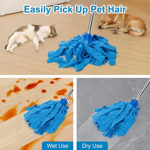 KeFanta Mop, Microfiber Cloth Mops for Floor Cleaning, 49 Long Handle