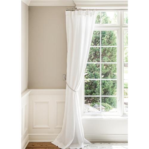 BlastHome® Non-Adjustable Luxury Curtain Rods for Windows, 1 ¼” Rod Set, 4 foot Fixed Length, Brushed Nickel