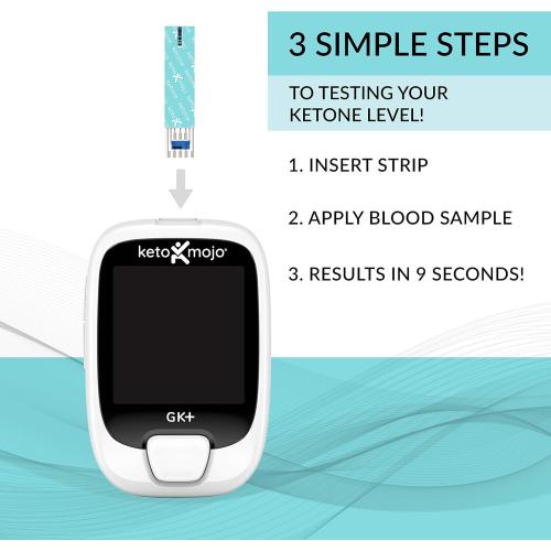 KETO-MOJO Blood Glucose and Ketone Test Strips Combo Pack | 60 Glucose   60 Ketone Strips (120 Count) | for Use Only with GK  Meter