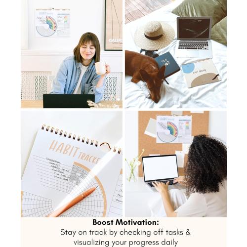 Lamare 2026 Habit Tracker Calendar – Premium Daily Habit Tracker Journal and Goal Board, Workout Motivation & Productivity Tool