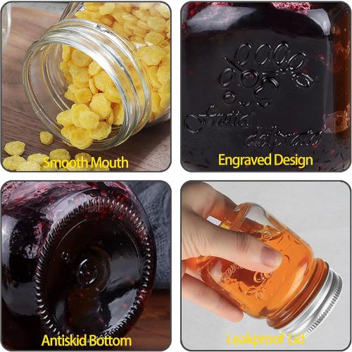 Small Mason Jars With Lids 6oz, 20 Pack Regular Mouth Canning Jars for Food Storage with Labels, Glass Jars with Metal Lids for Spice, Jam, Honey, Jelly, Dessert, Pickle, DIY Candles Decor