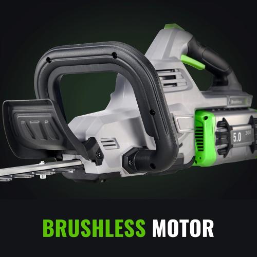 Grey and Green 26-Inch Hedge Trimmers Cordless with Battery 60V Electric Bush Trimmer 5Ah Battery Power Heavy Duty Hedge Trimmer Brushless|Dual Action Steel Blades|1 Cutting Capacity for Shaping Hedges Shrubs