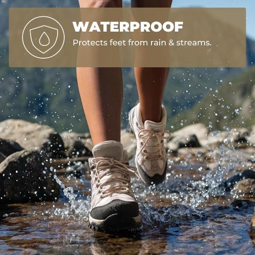 Size 8 Women's Color Grey NORTIV 8 Women's Waterproof Hiking Boots Outdoor Trekking Camping Trail Hiking Boot