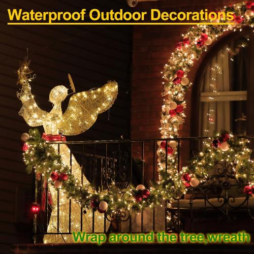 4PACK Christmas Mini String Lights Battery Operated,16.5FT 50 Count LED Forest Battery Christmas Lights with Timer 8 Modes Waterproof Battery Mini String Lights for Christmas Decorations Tree Wreath