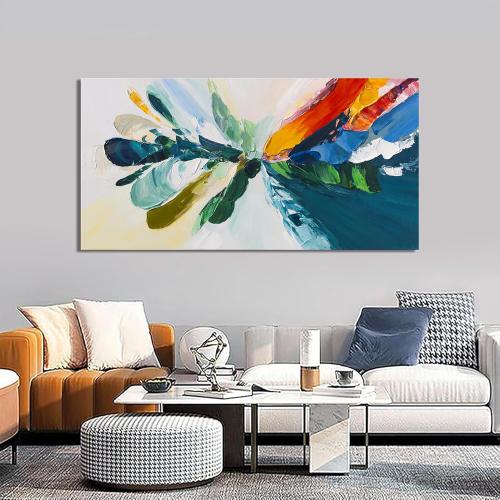 Canvas Wall Art Decor Modern Wall Art Pictures For Living Room Blue White Wall Art Decor Canvas Abstract Art Colorful Abstract Wall Art Prints Art Work For Bedroom Office Home Wall Decor 24 x 48