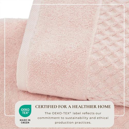 Great Bay Home Pink Bath Towels - 100% Cotton 6 Pack 26x16 Hand Towel Set - Absorbent, Durable, Quick-Dry Towels for Bathroom (Blush)