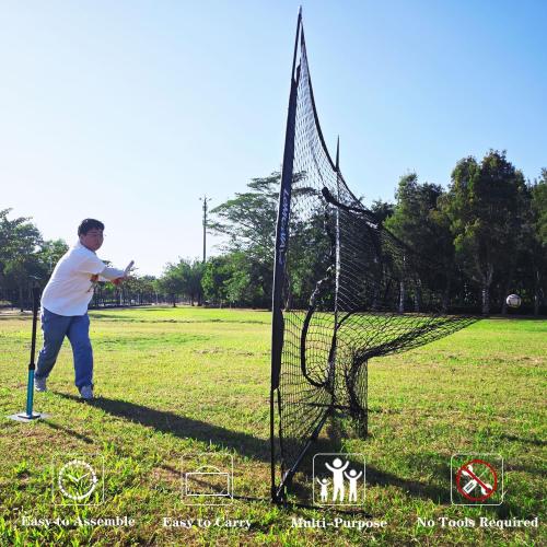 7x7ft/8x8ft Baseball Softball Net with Steel Frame for Batting, Hitting, Pitching, Portable Baseball Batting Net with Carry Bag, Great for All Levels