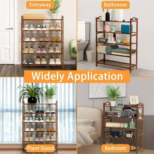 Size30.31 x 9.05 x 24.60  6-Tier Wooden Shoe Rack Organizer, Large Storage Shelf for 24-28 Pairs, Natural Bamboo Color ((30.31 x 9.05 x 24.60)) (6-Tier)